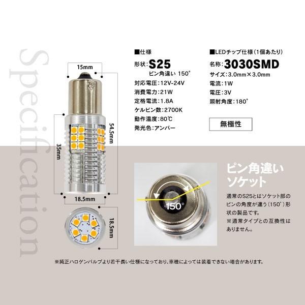 アトレー(マイナー前) H11.1〜H12.12 S220・230 ワゴン含む フロント LEDウィンカー S25 シングル ピン角違い ハイフラ内蔵 2本1セット｜k-o-shop｜06