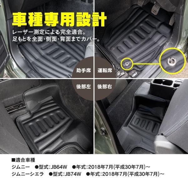 ジムニー JB64W ジムニーシエラ JB74W AT車限定 ３Dフロアマット 立体 EVA素材 防水素材 3枚 車1台分 アズーリ｜k-o-shop｜04