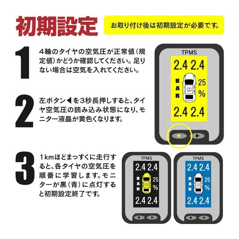トヨタ車用 液晶モニター型 タイヤ空気圧監視システム 連続運転防止 