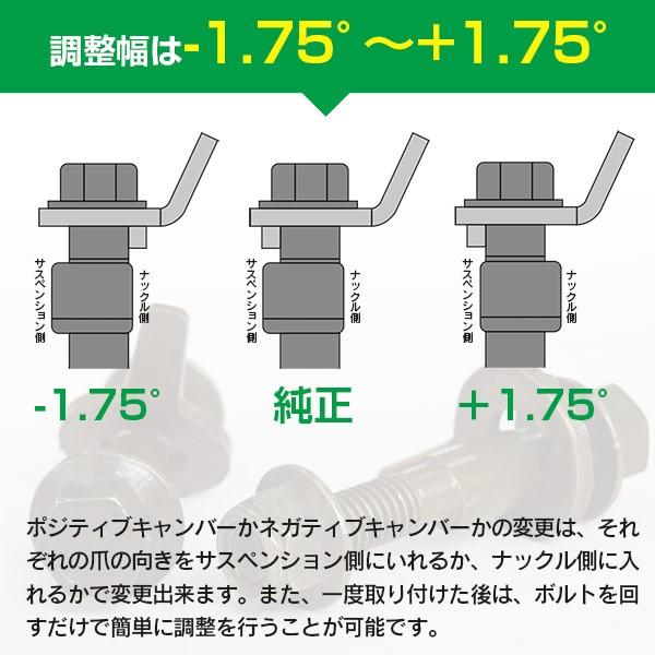 日産 シルビア S15 フロント用 キャンバーボルト M14 調整幅 ±1.75° 亜鉛メッキ処理 2本セット｜k-o-shop｜04
