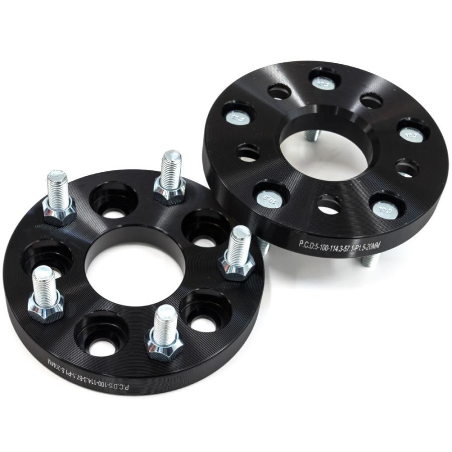 PCD変換 ワイドトレッドスペーサー 20mm 5穴 PCD100→114.3 ピッチ1.5 