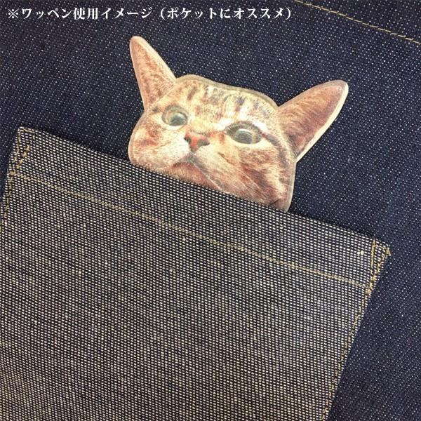 ワッペン 刺繍ワッペン 縦6.3cm×横9cm リアル ネコ ねこ 猫 キャット アイロン貼付け可能 ハンドメイド バッグやポーチオリジナルに アップリケ メール便｜k-oneshop｜03