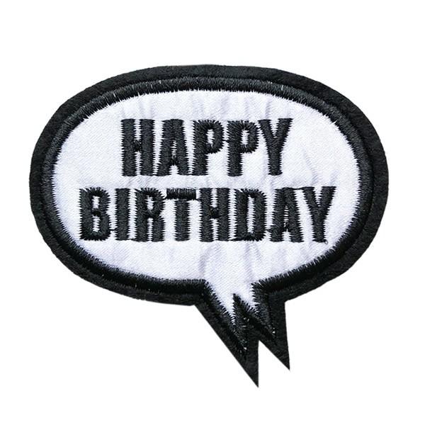 ワッペン 刺繍 アイロン おしゃれ Happy Birthday フキダシ メッセージ 縦6 9cm 横7 5cm メール便可 Patch Cl A 359 Rootd 通販 Yahoo ショッピング