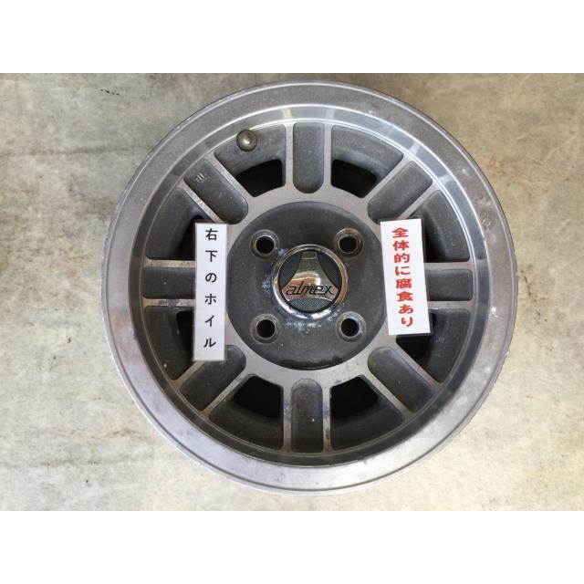13インチ 4本 ALMEX PCD114.3 5.5j タイヤ付 旧車ホイール