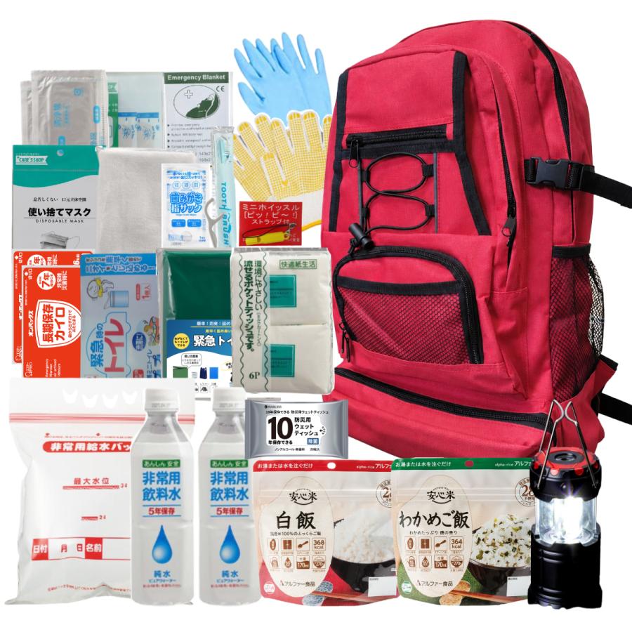 防災セット 1人用 20種 24点 防災リュック 防災グッズ 非常持ち出し袋