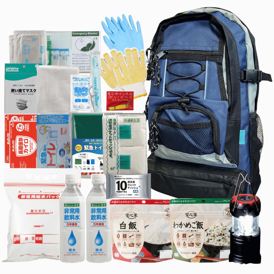 新品未開封　防災リュック　防災グッズ　投てき消化材　非常防災セット 防災セット 1人用 20種 24点 防災リュック 防災グッズ 非常持ち出し袋