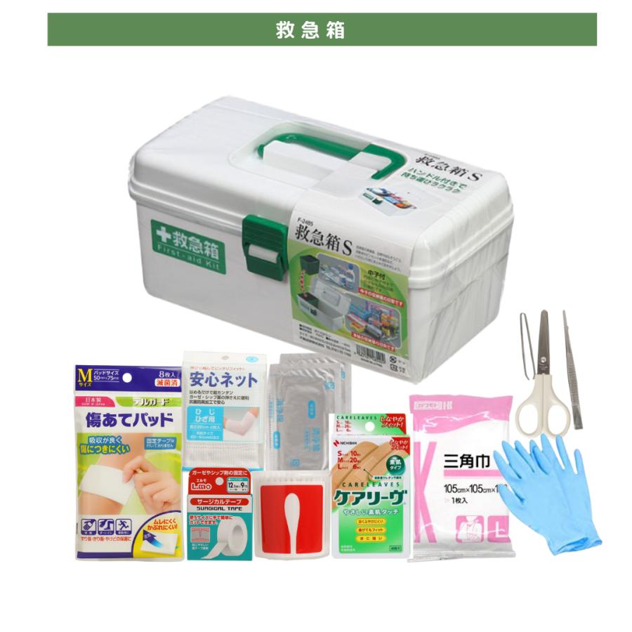 備えて安心 12点応急手当セット 救急セット 救急箱 ケース 持運びに楽な軽い救急箱 医薬部外品 家庭 ファミリー 事業所 防災 労働安全衛生 ...