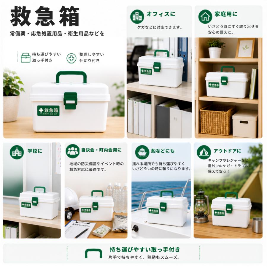 救急セット 応急手当 救急基本セット20点 白箱 持運びに楽な軽い救急箱