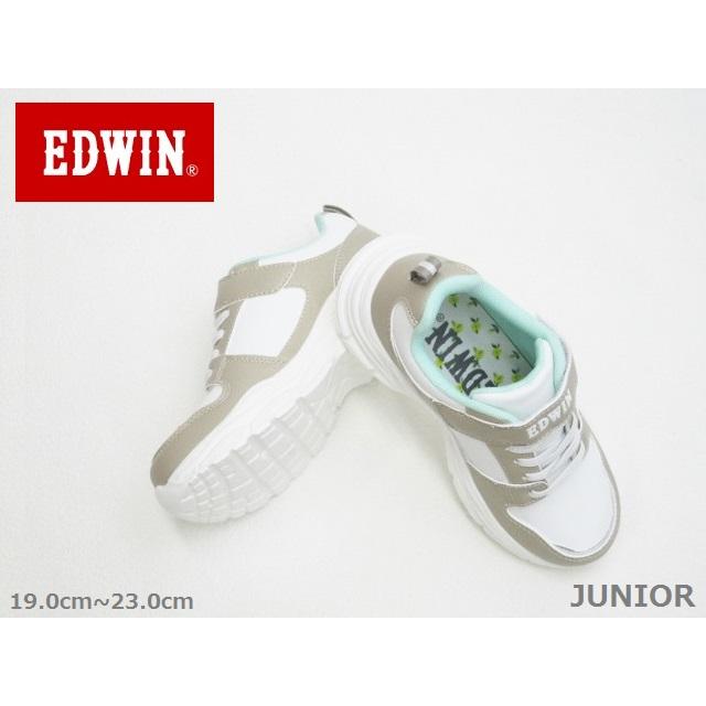 EDWIN（エドウィン） SALE / EDWIN 3678 ジュニア 防水 スポーティ おしゃれ 雨 カラフル Gスニーカー BG白 19 ...