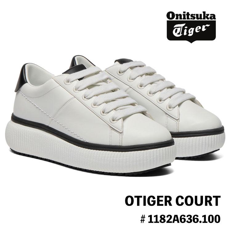 オニツカタイガー スニーカー 厚底 Onitsuka Tiger スニーカー 厚底 メンズ レディース OTIGER COURT コート WHITE ホワイト BLACK ブラック 1182A636.100