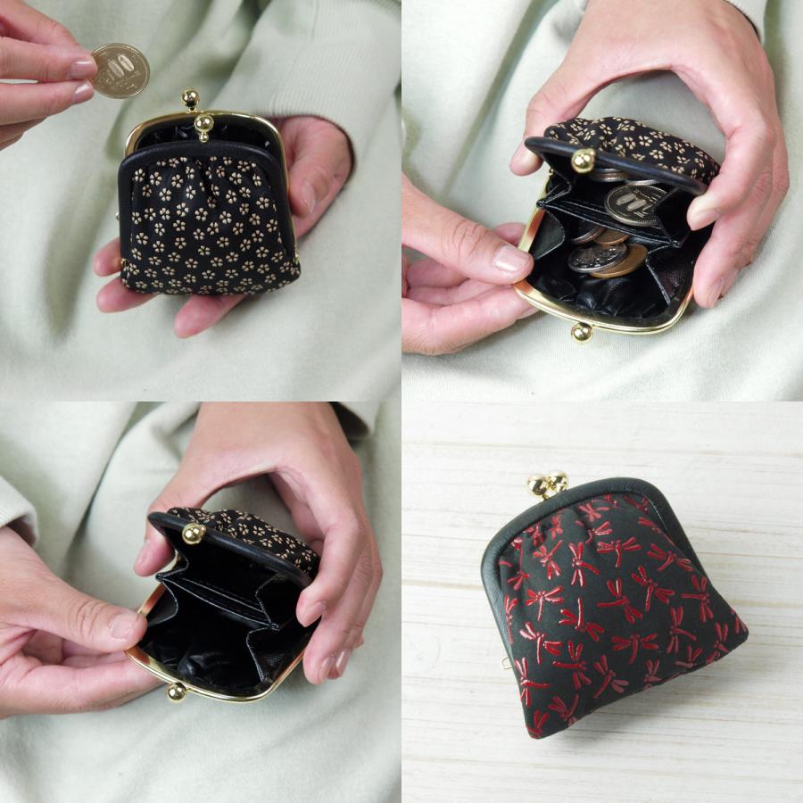 定番人気 印伝 小銭入れ がま口 コインケース がま口財布 レディース 本革 財布 おしゃれ ギフト 和柄 鹿革 日本製 軽い とんぼ 小桜 赤 白 黒 鹿乃香印傳 Whitesforracialequity Org