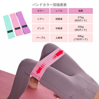エクササイズバンド　強度別　3本セット　トレーニングバンド　美尻　美脚　ヨガ　ピラティス　筋トレ　 |  | 01