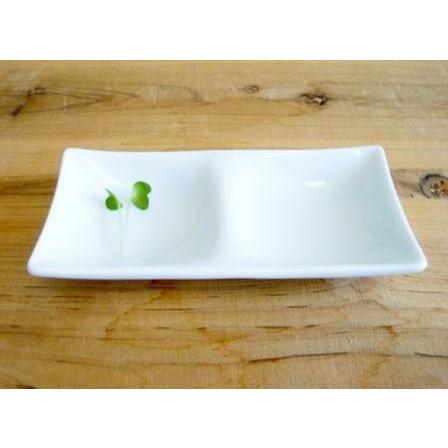 kowake mini コワケ 白磁 食器 おしゃれ 二つ仕切り ミニプレート 12cm