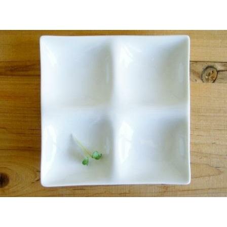 kowake mini コワケ 白磁 食器 おしゃれ 四つ仕切り ミニプレート 13cm