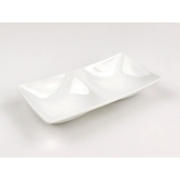 kowake 二つ仕切りプレート 16.5cm 日本製 美濃焼 陶器 洋食器 白い