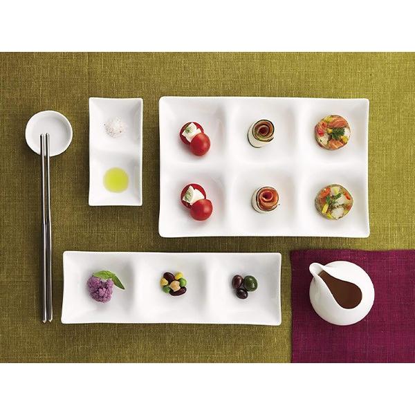 kowake 三つ仕切りプレート 25.7cm 日本製 美濃焼 陶器 洋食器 白い
