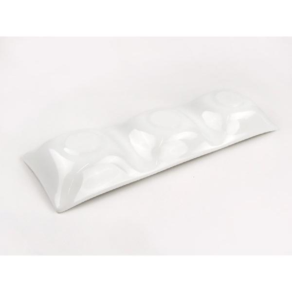 kowake 三つ仕切りプレート 25.7cm 日本製 美濃焼 陶器 洋食器 白い