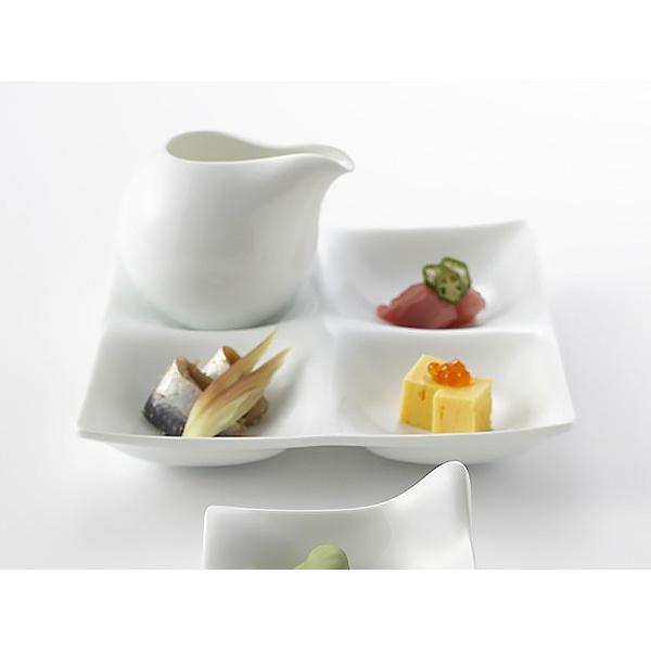 kowake 四つ仕切りプレート 17.1cm 日本製 美濃焼 陶器 洋食器 白い