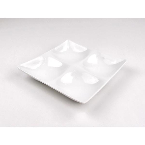 kowake 四つ仕切りプレート 17.1cm 日本製 美濃焼 陶器 洋食器 白い
