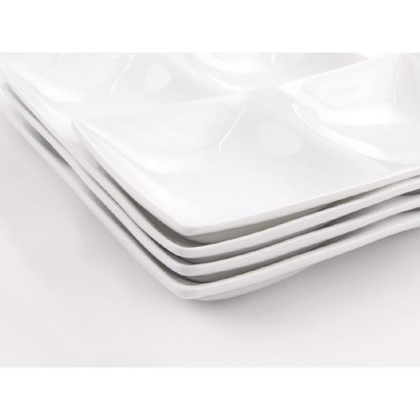 kowake 六つ仕切り皿 25.7cm 6品皿 日本製 美濃焼 陶器 洋食器 白い