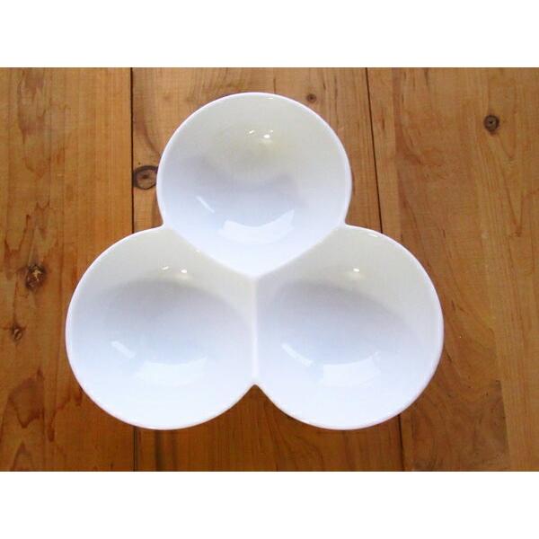 三つ仕切り皿 トリフル 19.8cm A級品 日本製 美濃焼 陶器 洋食器 白い