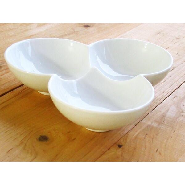 三つ仕切り皿 トリフル 19.8cm A級品 日本製 美濃焼 陶器 洋食器 白い