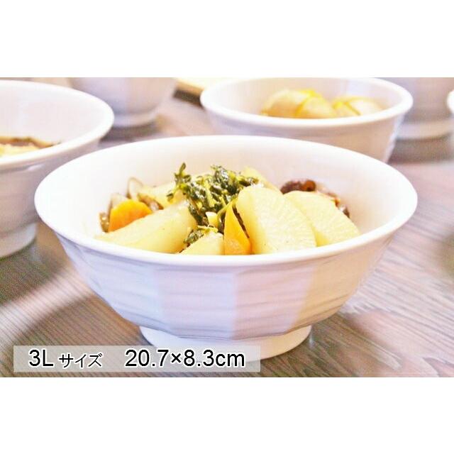 けずり丼ぶり 3Lサイズ 20.7cm 日本製 白い食器 ラーメン鉢 らーめん