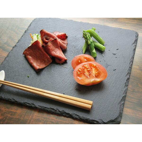 スレートプレート 30cm 正角 黒い食器 石 フラット 平 大皿 人気 角皿