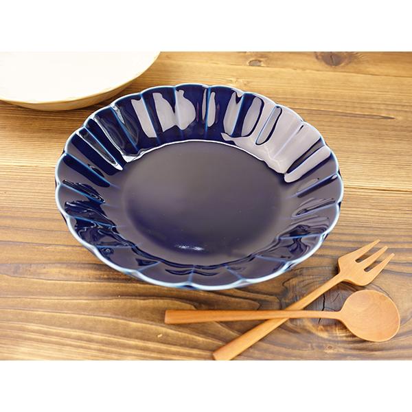 選べる2色 大深皿 23.8cm 大皿 しのぎ 日本製 美濃焼 陶器 食器 洋食器