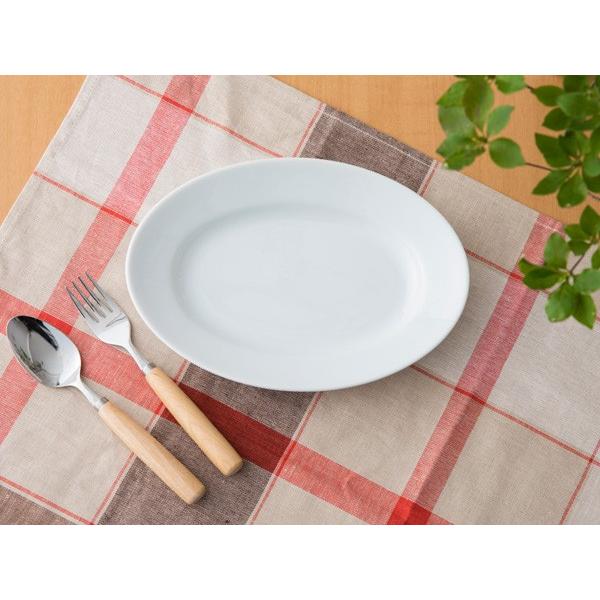 洋食器 オーバル リム 中皿 23cm 白い食器 楕円皿 日本製 美濃焼