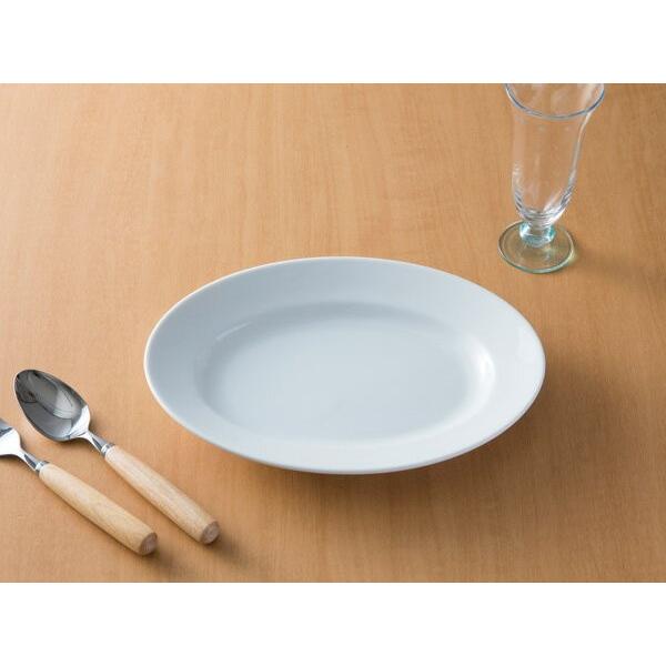 洋食器 オーバル リム 大皿 25.8cm 白い食器 楕円皿 日本製 美濃焼