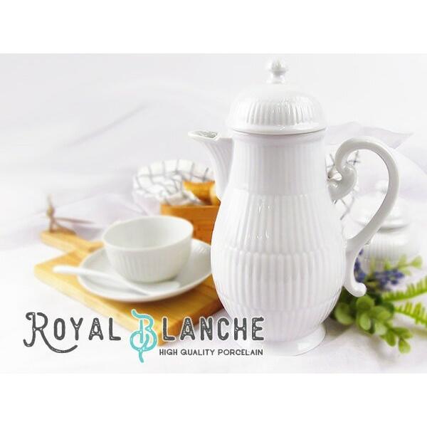 Royal Blanche ティーポット(大) 1200cc 日本製 美濃焼 陶器 白磁 白い