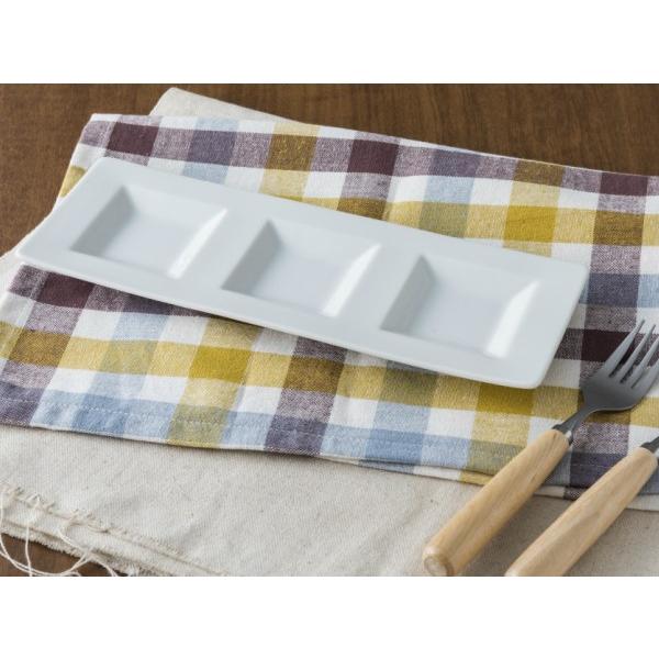 三つ仕切りプレート 26.5cm 日本製 美濃焼 陶器 洋食器 白い食器