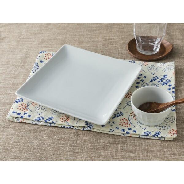 角皿 正方形 20.4cm 日本製 洋食器 白い食器 ホテル食器 カネスズ