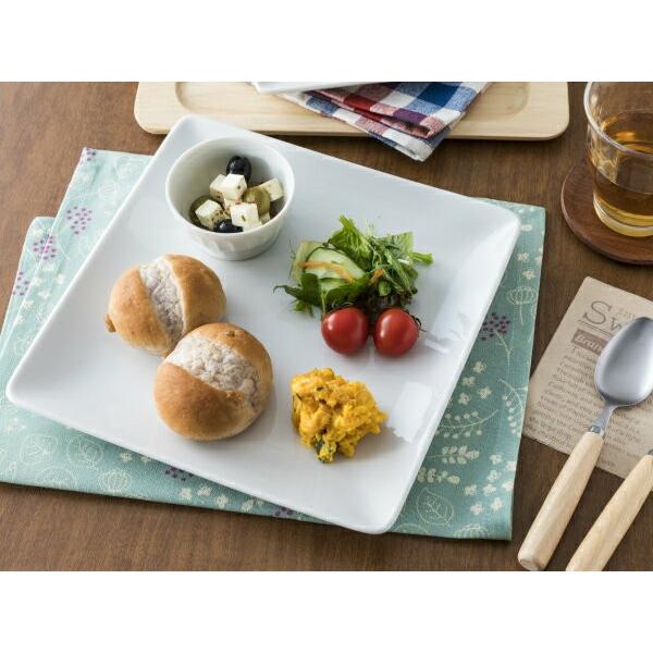 角皿 正方形 24.8cm 日本製 洋食器 白い食器 ホテル食器 カネスズ