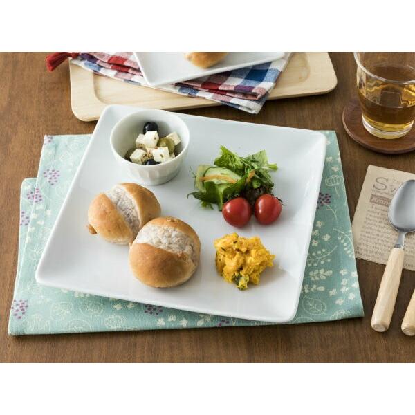 角皿 正方形 24.8cm 日本製 洋食器 白い食器 ホテル食器 カネスズ
