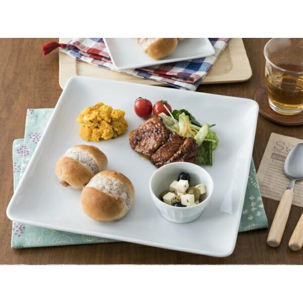 角皿 正方形 28.9cm 日本製 洋食器 白い食器 カネスズ kanesuzu