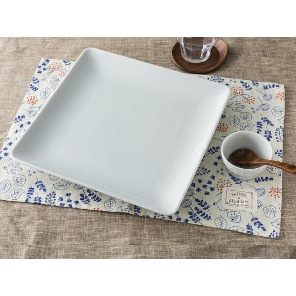 角皿 正方形 28.9cm 日本製 洋食器 白い食器 カネスズ kanesuzu マルチ