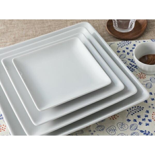 角皿 正方形 28.9cm 日本製 洋食器 白い食器 カネスズ kanesuzu マルチ