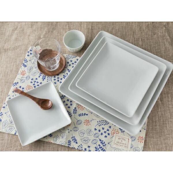角皿 正方形 28.9cm 日本製 洋食器 白い食器 カネスズ kanesuzu マルチ