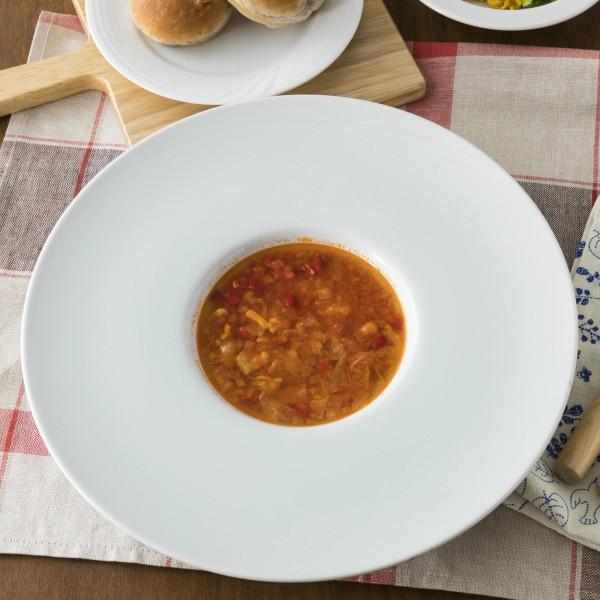 洋食器 ワイドリム 平型スープ皿 大皿 28.5cm 白い食器 日本製