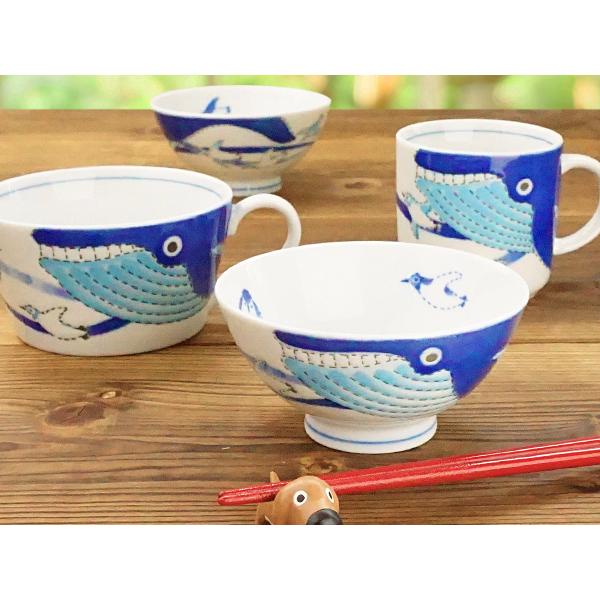 こども茶碗 かわいい レリーフ 青 くじらのトムさん 子供茶碗 ごはん