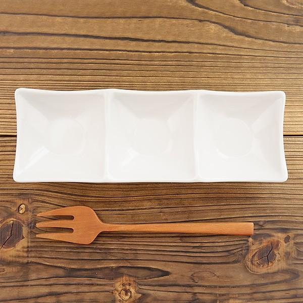 三つ仕切りボウル 20cm conti アウトレット込 日本製 美濃焼 陶器 白い