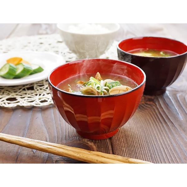 選べる2色 しのぎ 汁椀 10.7cm 400cc 日本製 会津塗 食器 和食器 国産