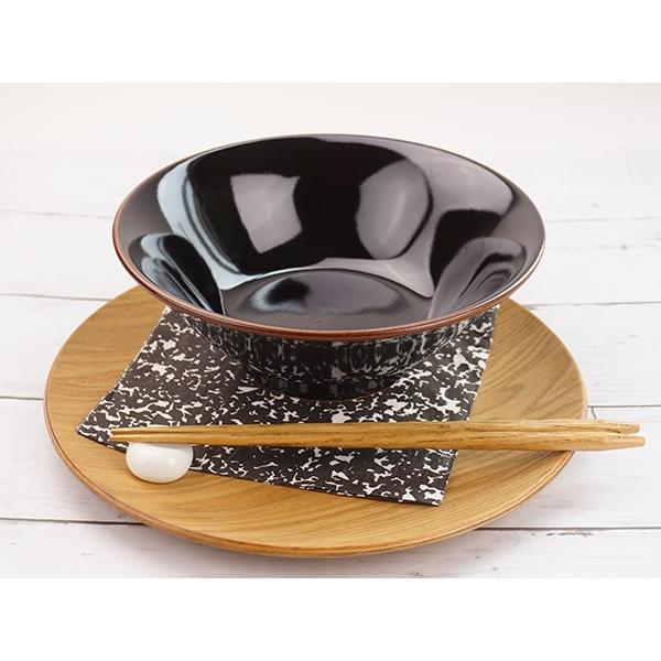逆富士形 天目 黒いラーメン丼 935cc アウトレット 日本製 美濃焼 陶器
