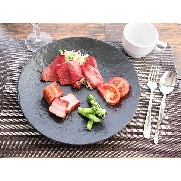 盛れる器」 METEOR 27cm ディナー皿 黒い食器 黒マット 丸 プレート