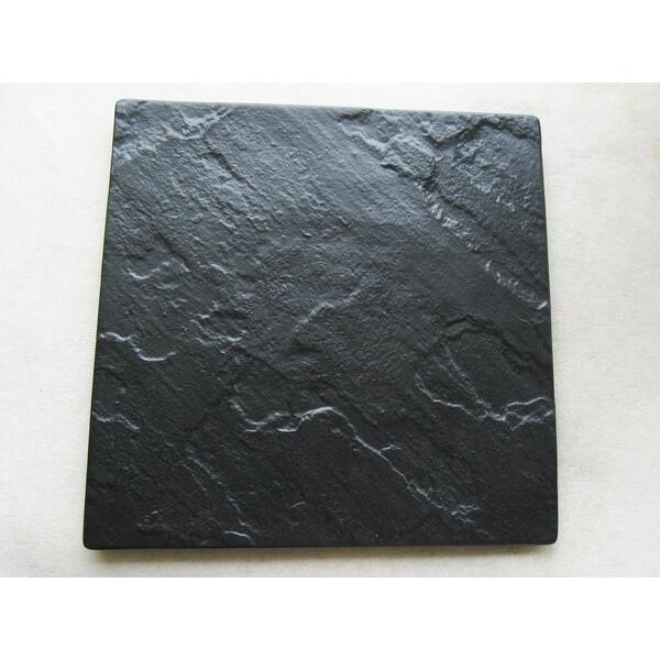 盛れる器」 METEOR 23cm スクエアプレート 黒い食器 黒マット 正方形