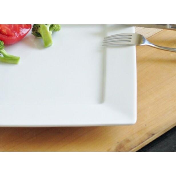 洋食器 リム付き スクエアプレート 23.9cm 中皿 日本製 カネスズ