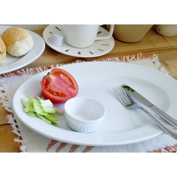 洋食器 オーバルリムプレート 31cm 特大皿 日本製 アウトレット 白い食器 ホテル食器 レストラン食器 楕円皿 ワンプレート パーティー皿
