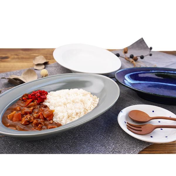 スゴイ カレー皿 3色から選べます カレー専用 軽い スロープ カレー皿 27.9cm 食べやすい ななめ 楕円 日本製 美濃焼 陶器 カフェ風 食器 おしゃれ 白 グレー｜k-s-kitchen｜06